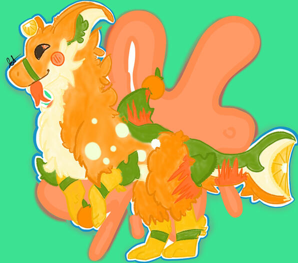 This is Julius the Manokit! This art piece is a great demonstration of complex and creative details with lots of vibrant, bursting colors!