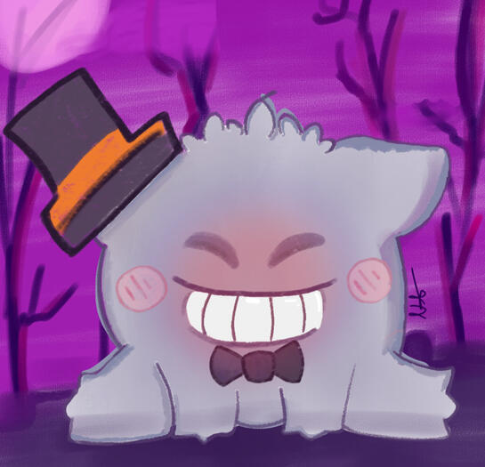 Here's Casper, the Shiny Gengar! This is an example of a more simple yet aesthetic art piece